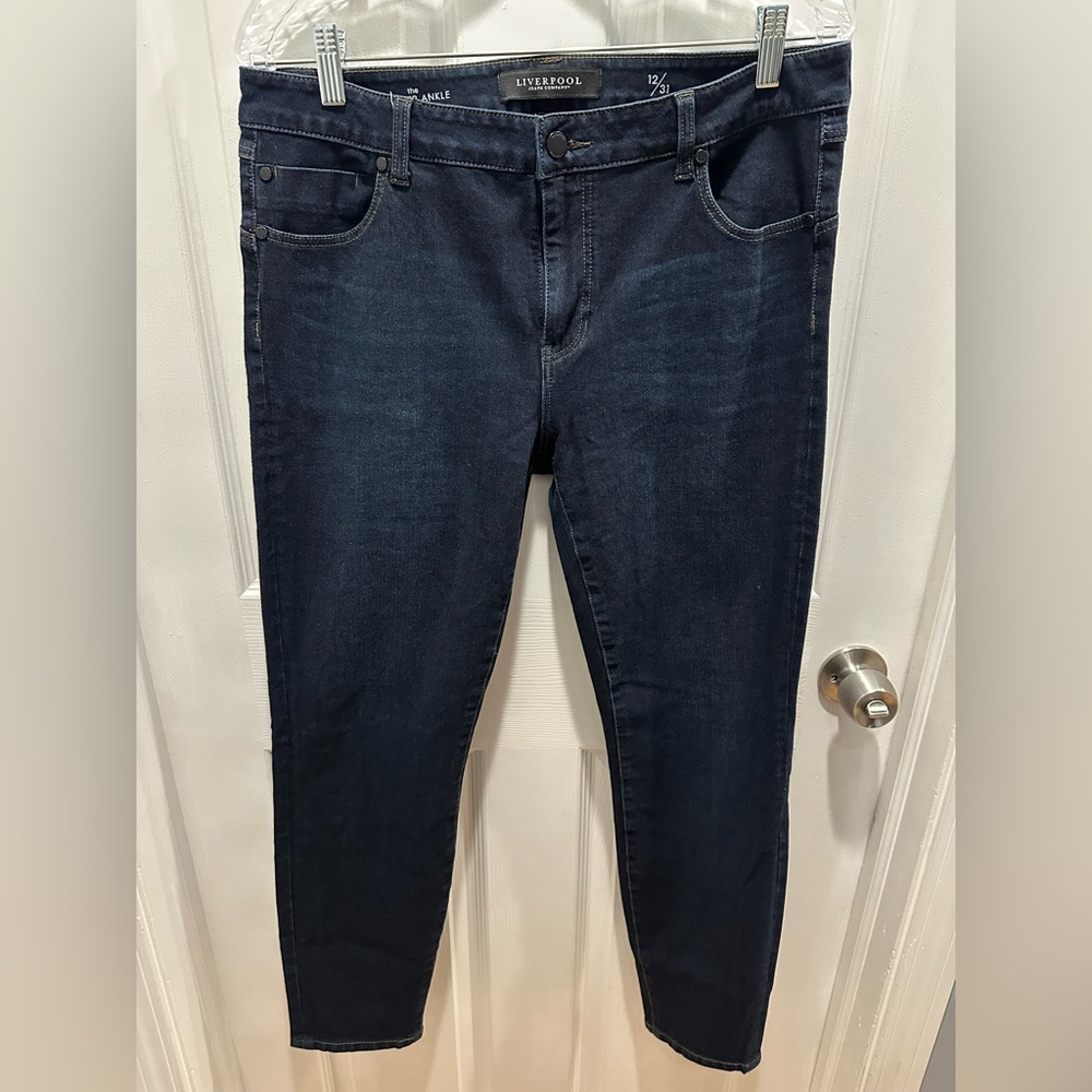 Liverpool Hugger Ankle Dark Blue Skinny Jeans Sz 12/31